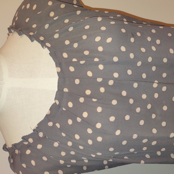 LC Lauren Conrad Pleated Scoop Neck Top Back Tie Closure Size XL - Picture 3 of 7